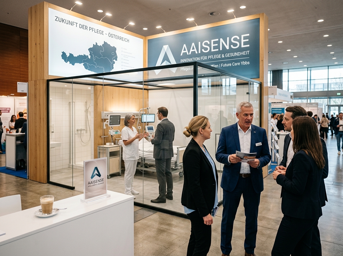Österreichischer Messe Showroom mit Holzelementen und Melange
